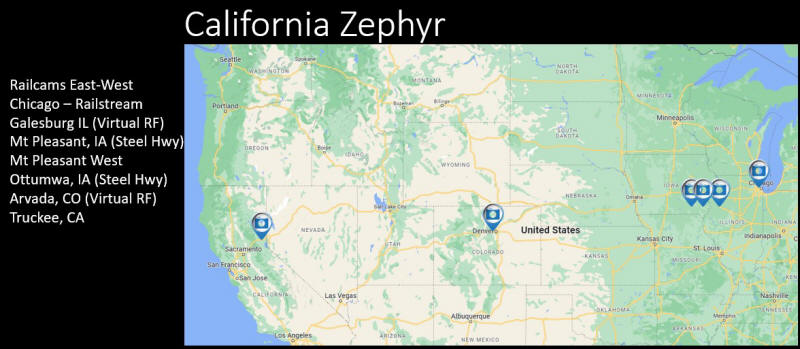 California Zephyr Railcam Map